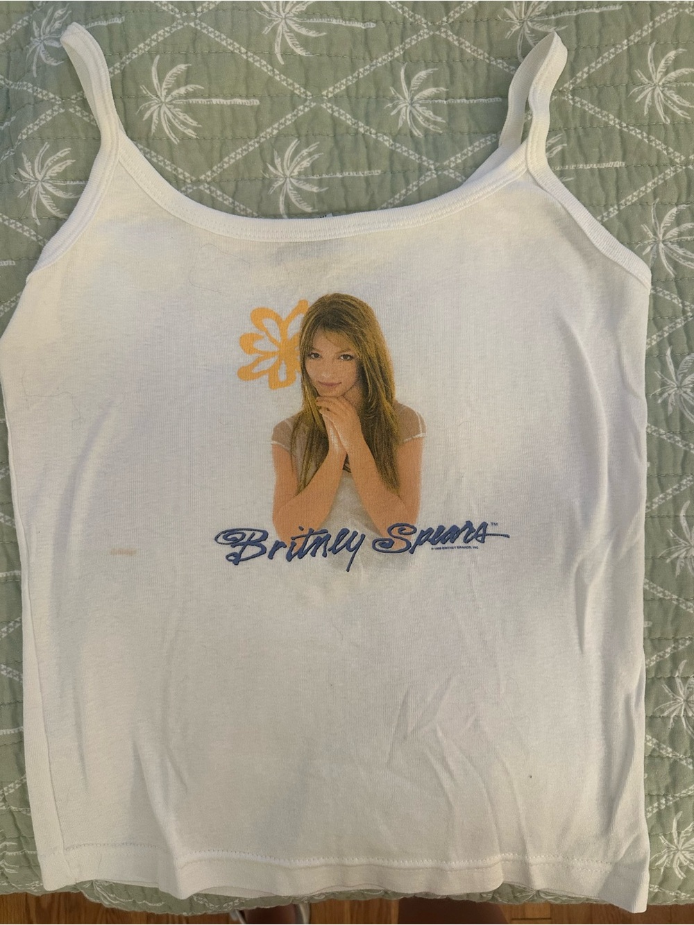 VINTAGE Britney Spears White Graphic Tank Top